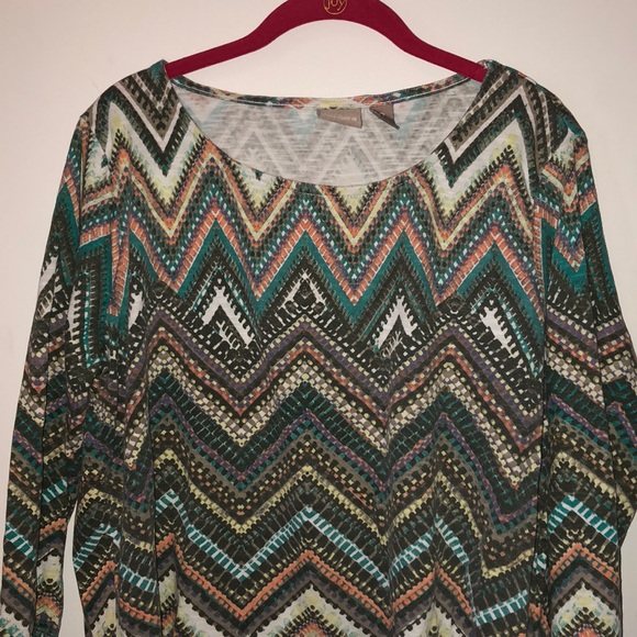 Chico’s multi colored Aztec top - Picture 2 of 5